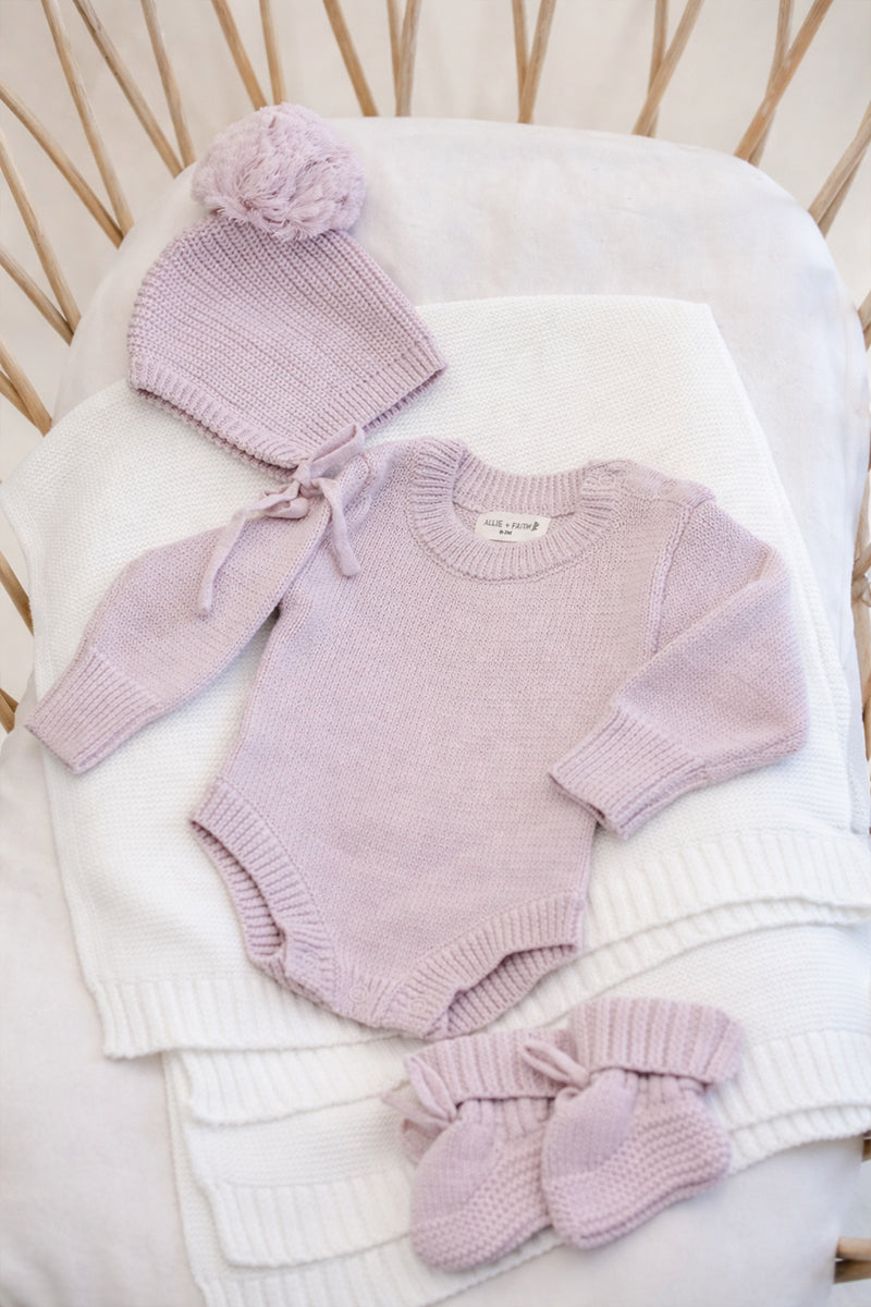 Knit Romper & Bonnet Bundle