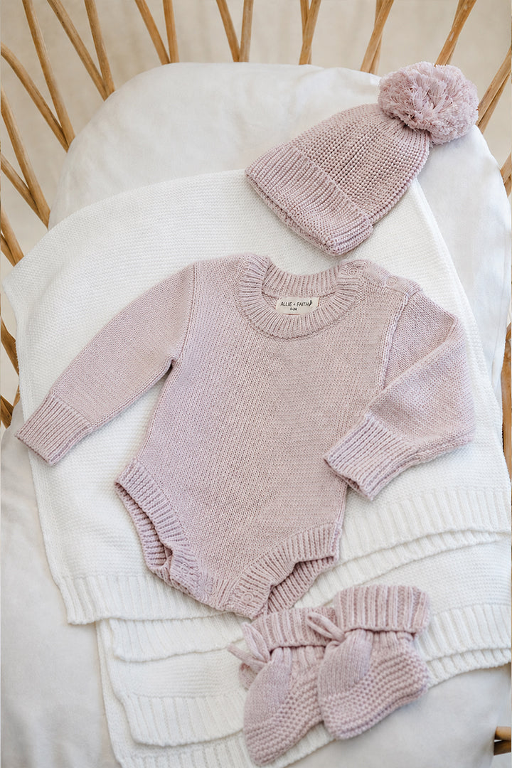 Knit Romper & Beanie Bundle