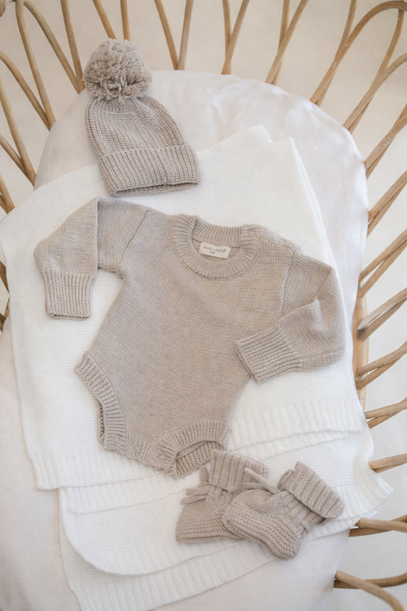 Knit Romper & Beanie Bundle