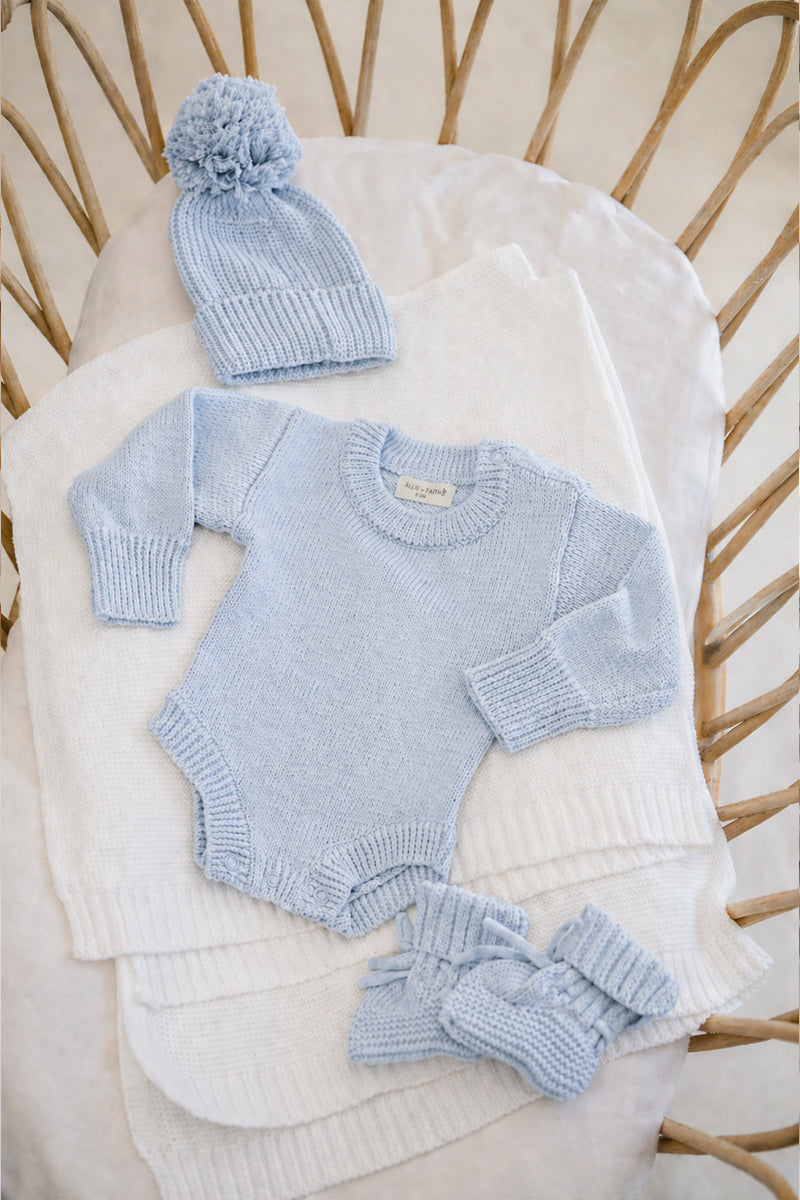 Knit Romper & Beanie Bundle