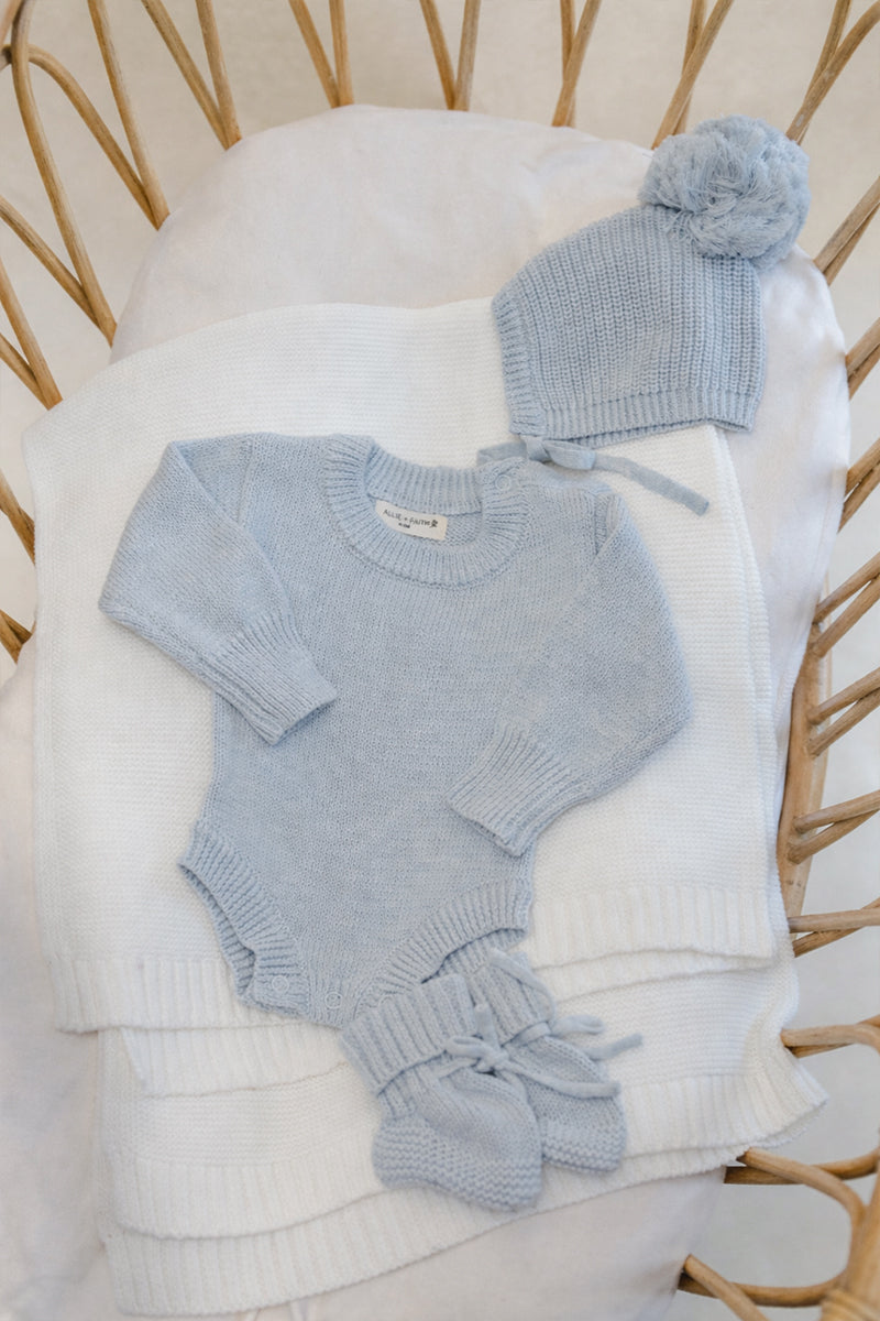 Knit Romper & Bonnet Bundle