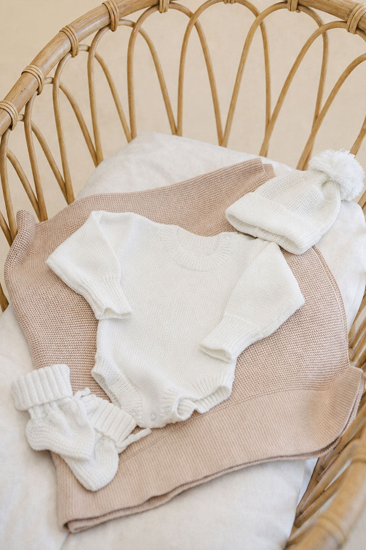 Knit Romper & Beanie Bundle