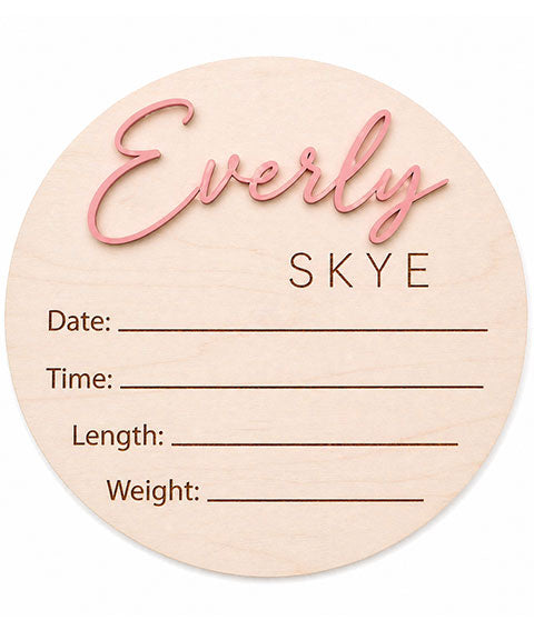 Personalized Acrylic Birth Stats Wood Announcement | Block